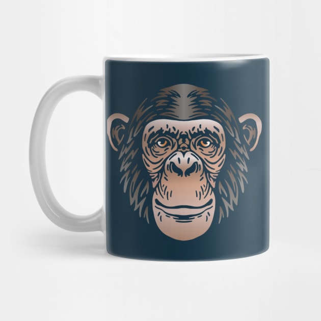 Chimpanzee Face by JunkyDotCom